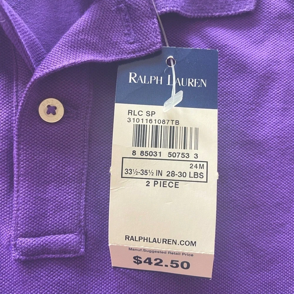 Ralph Lauren  Baby Girls Purple 2 Piece Set 24M